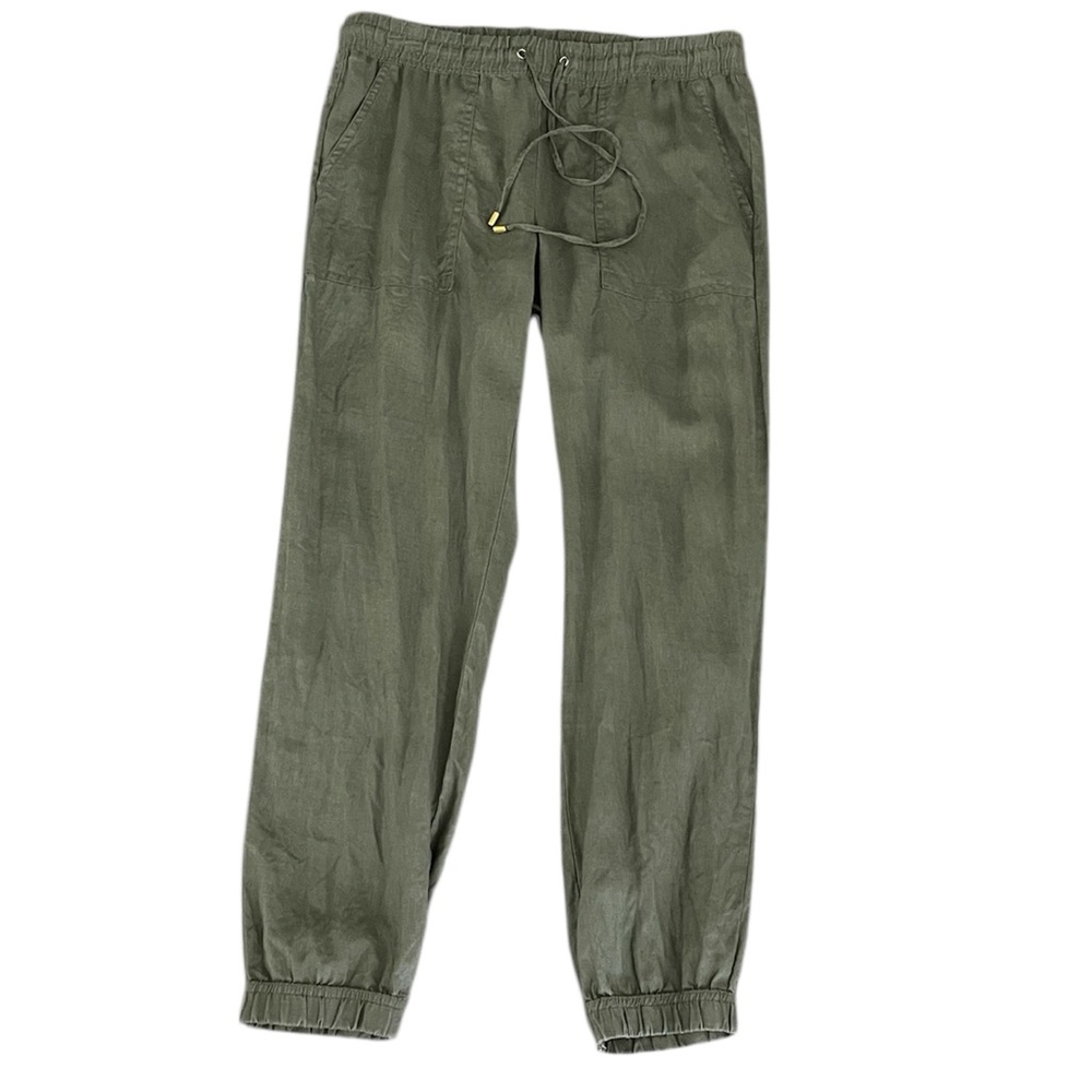 Company Ellen Tracy Caper green 100% linen joggers